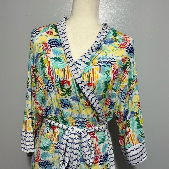 Echo Sleepwear tropical print lightweight robe size XL - Picture 2 of 7
